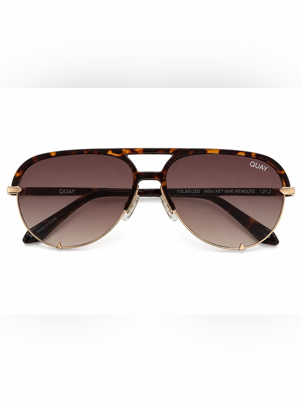 Quay Australia Tortoiseshell Aviator Sunglasses - Brown Gradient Lenses